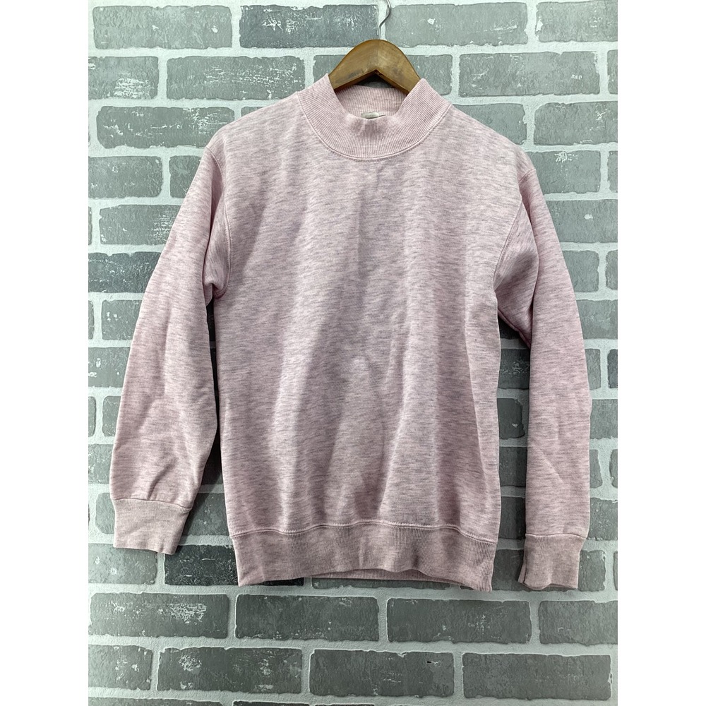 Vintage Lee Sturdy Sweats Mock Neck Sweatshirt Pink Heather Medium Made in USA